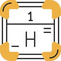 Hydrogen Skined Filled Icon vector