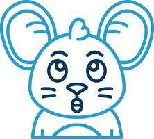 Surprised Line Blue Two Color Icon vector