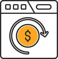 Return of investment Skined Filled Icon vector