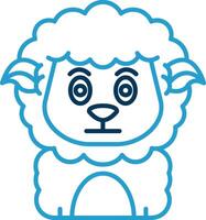 Embarrassed Line Blue Two Color Icon vector