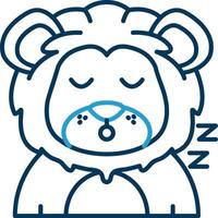 Sleep Line Blue Two Color Icon vector