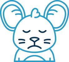 Sad Line Blue Two Color Icon vector