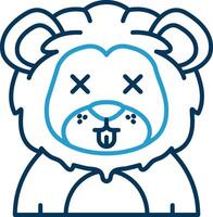 Dead Line Blue Two Color Icon vector