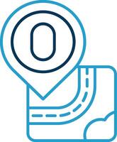 Zero Line Blue Two Color Icon vector
