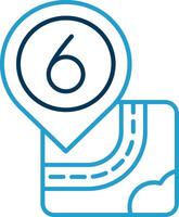 Six Line Blue Two Color Icon vector