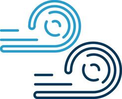 Wind Line Blue Two Color Icon vector