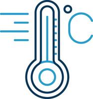 temperatura línea azul dos color icono vector