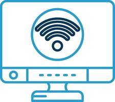 Wifi Line Blue Two Color Icon vector