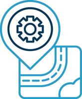 Setting Line Blue Two Color Icon vector