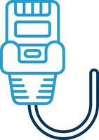 Ethernet Line Blue Two Color Icon vector