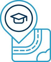 University Line Blue Two Color Icon vector