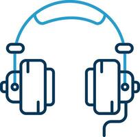 Headphone Line Blue Two Color Icon vector