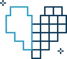 Pixel Line Blue Two Color Icon vector