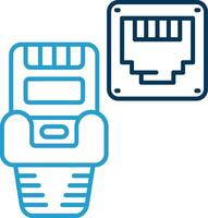 Ethernet Line Blue Two Color Icon vector