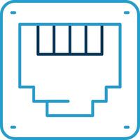 Ethernet Line Blue Two Color Icon vector