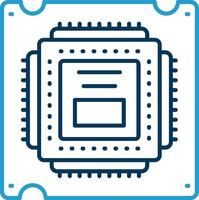 Processor Line Blue Two Color Icon vector