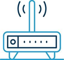 Modem Line Blue Two Color Icon vector