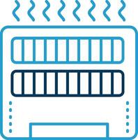 Heater Line Blue Two Color Icon vector