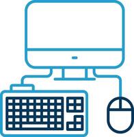 Computer Line Blue Two Color Icon vector