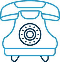 Telephone Line Blue Two Color Icon vector