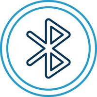 Bluetooth Line Blue Two Color Icon vector