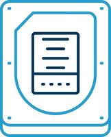 Disk Line Blue Two Color Icon vector