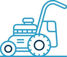 Mower Line Blue Two Color Icon vector