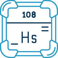 hassium línea azul dos color icono vector