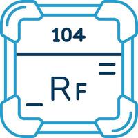 Rutherfordium Line Blue Two Color Icon vector