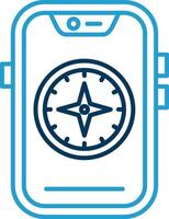 Compass Line Blue Two Color Icon vector