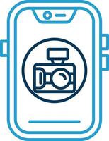 Camera Line Blue Two Color Icon vector