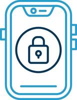 Lock Line Blue Two Color Icon vector