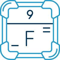 Fluorine Line Blue Two Color Icon vector