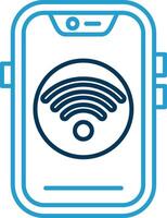 Wifi Line Blue Two Color Icon vector