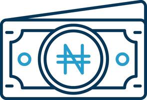 Naira Line Blue Two Color Icon vector