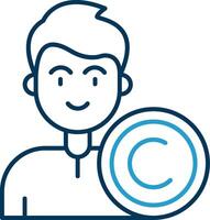 Copyright Line Blue Two Color Icon vector