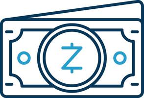 Zcash Line Blue Two Color Icon vector