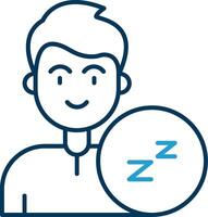 Sleep Line Blue Two Color Icon vector