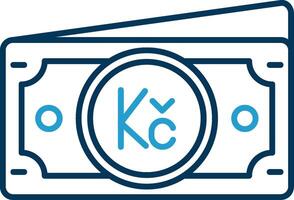 Koruna Line Blue Two Color Icon vector