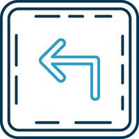 Turn Line Blue Two Color Icon vector