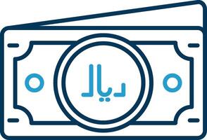 Riyal Line Blue Two Color Icon vector