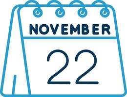 22nd of November Line Blue Two Color Icon vector