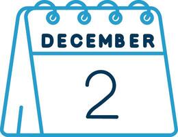 2nd of December Line Blue Two Color Icon vector