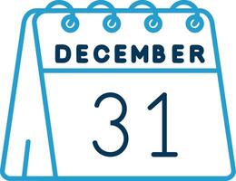 31st of December Line Blue Two Color Icon vector