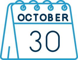 30th of October Line Blue Two Color Icon vector