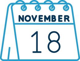 18th of November Line Blue Two Color Icon vector