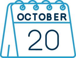 20th of October Line Blue Two Color Icon vector