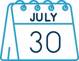 30th of July Line Blue Two Color Icon vector