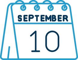 10th of September Line Blue Two Color Icon vector