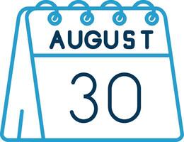 30th of August Line Blue Two Color Icon vector